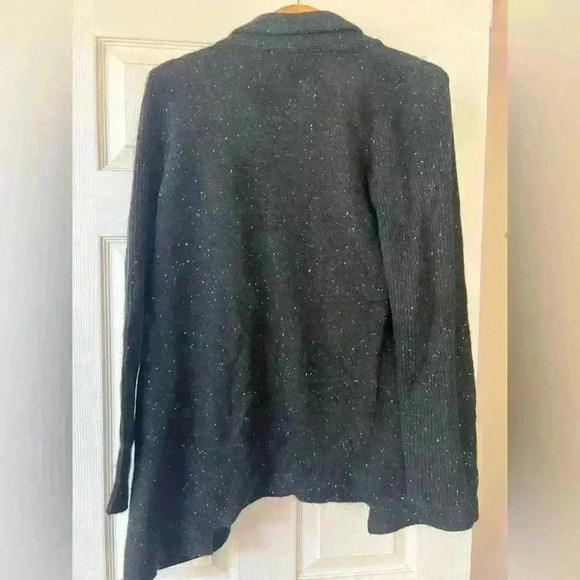 White + Warren Women’s Size Black Cashmere Shawl Collar Open Sweater Cardigan m - Picture 5 of 8